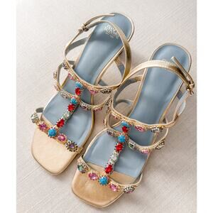 Frances Valentine Kiki Gem Heel Gold